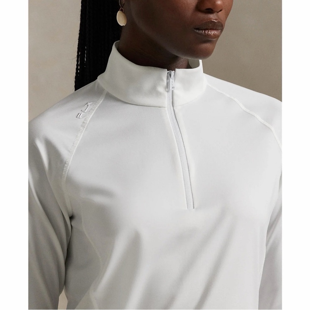 RLX Ralph Lauren White Quarter-Zip Golf Performance Pullover Women Size L - Picture 3 of 7